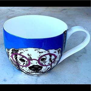 PORTOBELLO BY DESIGN DOG GLASSES MUG CUP PORCELAIN
